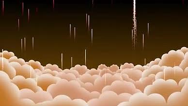 金色粒子穿透云层AE模板视频的预览图
